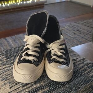 Converse Black and Cream Comme des Garçons PLAY High top Sneaker